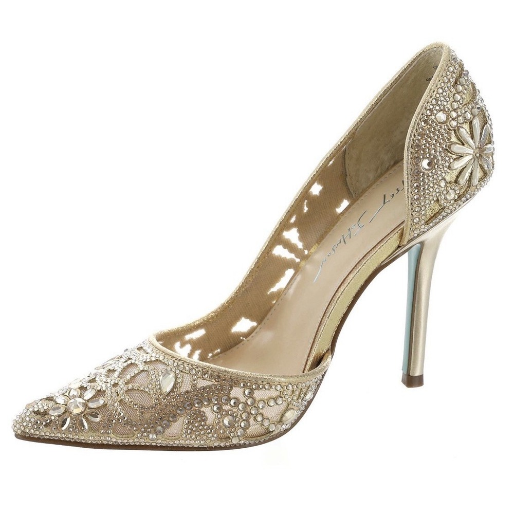 Betsey Johnson Gold Embellished Heels